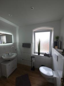 Ένα μπάνιο στο Ferienwohnung Dreblow