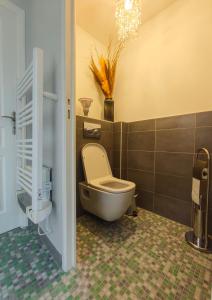 a bathroom with a toilet and a sink at Lou barede in Montagne +40 photos