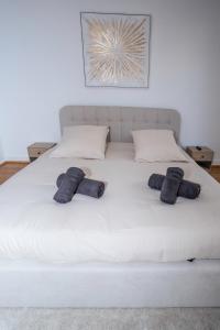 Postel nebo postele na pokoji v ubytování Grand appart cosy - quartier calme