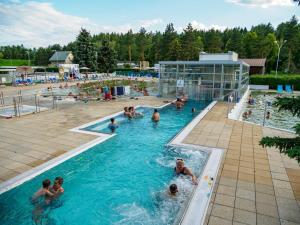 a group of people in a swimming pool at Penzion Toliar in Vrbov