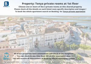 un volantino per un hotel con il rendering di un edificio di Blife Tonya - private rooms at Santantonya 1st floor a Faro