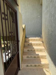 a stairway leading to a door with a gate at Retro Groove in Palaiochora