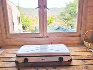 En generel udsigt til bjerge eller udsigt til bjerge taget fra feriehuset