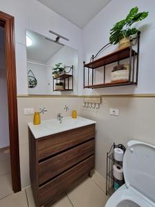 un bagno con lavandino e WC di Atlantico 43 ad Arona