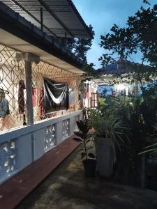 eine Terrasse mit Pflanzen an der Seite eines Gebäudes in der Unterkunft Sunset retreat guest house in Hindagala