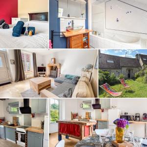 a collage of photos of a house at La Maison du Lac in La Ferté-Macé