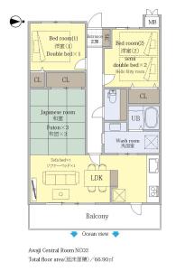 a floor plan of a house at Awaji Central Room NC03 in Awaji