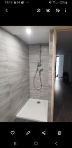 a bathroom with a shower with a shower at Chambres d'hôtes en Alsace in Sélestat