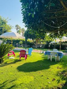 a group of tables and chairs in the grass at Il Casale di Luisa in Modica