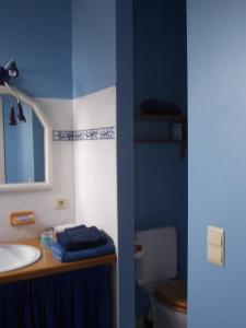 a bathroom with a sink and a toilet at B&B Chambre Chocolat in Brussels +36 photos