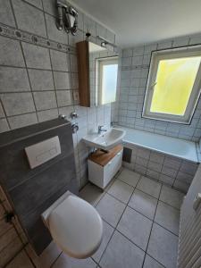 Koupelna v ubytování Monteurlodge Donaublick