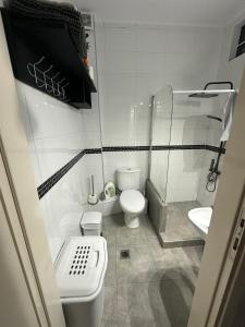a small bathroom with a toilet and a sink at Nataliia Apartment in Perea +15 photos