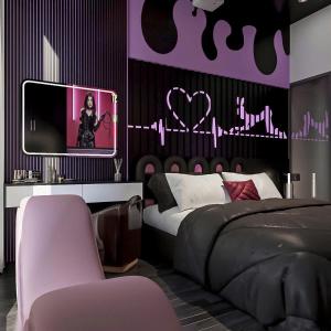 Et tv og/eller underholdning på Đào Hoa Love Hotel + 19 billeder