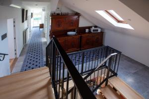 an overhead view of a staircase in a house at Villa Vintage Room B 107 in Tomášikovo