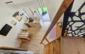 an overhead view of a staircase in a house at Beautiful Home In Sarbinowo With Wifi in Sarbinowo