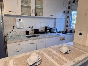 Dapur atau dapur kecil di Apartamento com Vista para Dedo de Deus