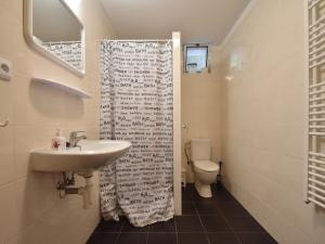 a bathroom with a sink and a toilet at Holiday Home Rudník near Ski Lift in Javorník +32 photos