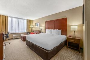 a hotel room with a large bed and a desk at Comfort Inn Memphis Downtown in Memphis