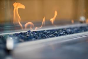 a close up of a heater with fire at Grand Legacy At The Park in Anaheim