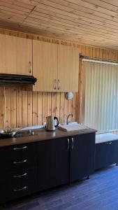 una cucina con un lavello e un piano di lavoro di House on Fontan a Odessa Altre 17 foto