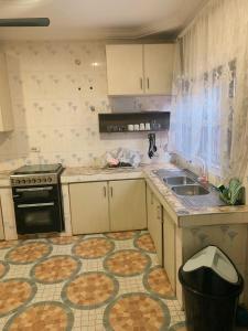 a kitchen with a sink and a stove at StayComidad in Dawhwenya +7 photos