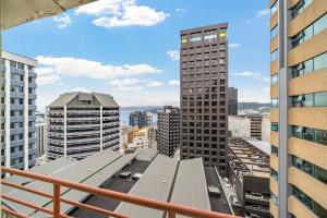 a view from the balcony of a building at Top Floor - Free Parking - Central Location - Quiet - City View in Wellington +12 photos