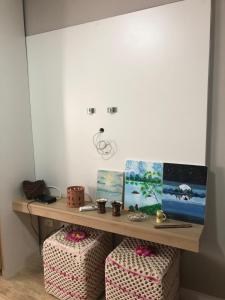 Μια τηλεόραση ή/και κέντρο ψυχαγωγίας στο Apart Ponta da Praia - Santos