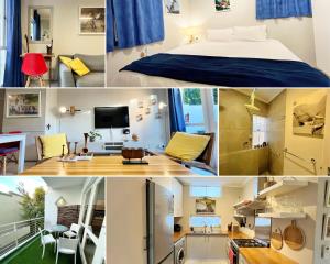 ケープタウンにあるNew! Green Point Room with Workstation & 8 min to Stadiumのベッドルームとリビングルームの写真集
