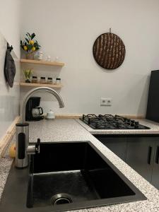 a kitchen with a sink and a stove at Lushoto Loria in Lushoto +29 photos