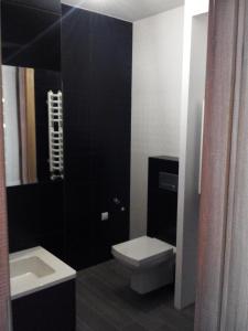 a bathroom with a toilet and a sink at Apartament Nowoczesny in Świeradów-Zdrój