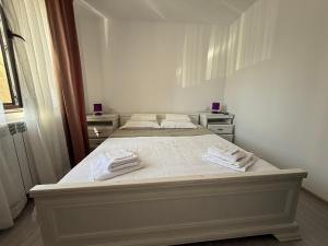 Postel nebo postele na pokoji v ubytování Central Apartament -Târgu Ocna