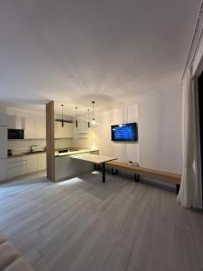 Kuchyň nebo kuchyňský kout v ubytování PANORAMA F1 Luxury Apartment
