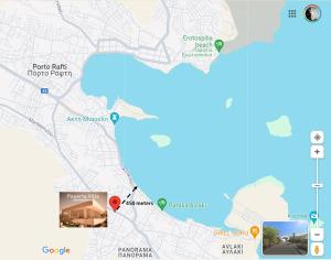 a map showing the location of the hotel at PUERTO VILLA, Best Location in Porto Rafti in Porto Rafti