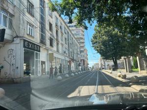 a view of a street from a car at Premium Art Deco Loft in Iaşi