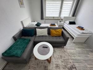 Posezení v ubytování FeWo Elbo46 mit Balkon, Waschmaschine & Smart TV