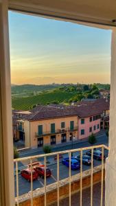 a view from a window of a parking lot at Casa MIRA - MonferratoHome in Montemagno
