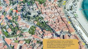 a map of a city with the words miracles next to the beach at A SCANDINAVIAN EXCLUSIVE DESIGN RESIDENCE - PREMIUM LIVING - TWO PRIVATE BALCONIES w PANORAMIC SEA VIEW - 3 MIN TO BEACH - PARKING in Menton
