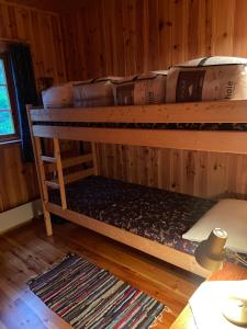 un paio di letti a castello in una stanza di Det er en fantastisk og romslig hytte i Slemdalen, Nordre Osen! a Åmot