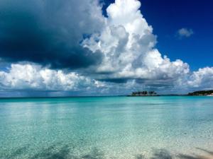 a view of the ocean with a cloudy sky at Moonflower home in Gregory Town