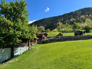 a farm with a fence and a grass field at Ipderi cottages in Lekhtagi