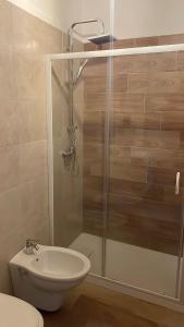 a bathroom with a shower with a toilet and a sink at Wake&Relax in Decollatura