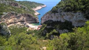 a view of the amalfi coast in italy at Holiday home Stiniva in Vis