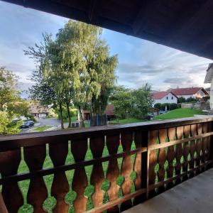 a balcony with a view of a street at Cozy apartment near the Rhine in Albbruck