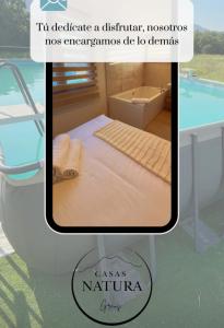 a collage of a picture of a hospital bed at Casas Natura Suites Graus in Graus