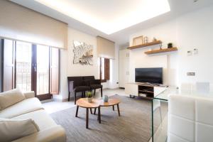 Una sala de estar con un sofá y un televisor. en Gav Espinel Ronda Centro, en Ronda