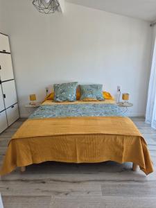 En eller flere senge i et værelse på Appartement cozy + 10 billeder