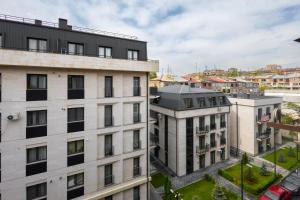 an aerial view of a city with buildings at hotelise l Muse Apartment in Yerevan