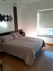 a bedroom with a large bed and a window at Mía Apart in Buenos Aires +16 photos