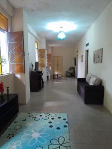 un salon avec un canapé et un tapis dans l'établissement Casa Histórica no coração de Cachoeira, à Cachoeira