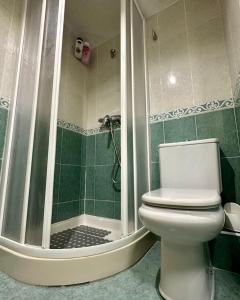 a bathroom with a toilet and a shower at Piso ideal para las vacaciones in Miramar +9 photos